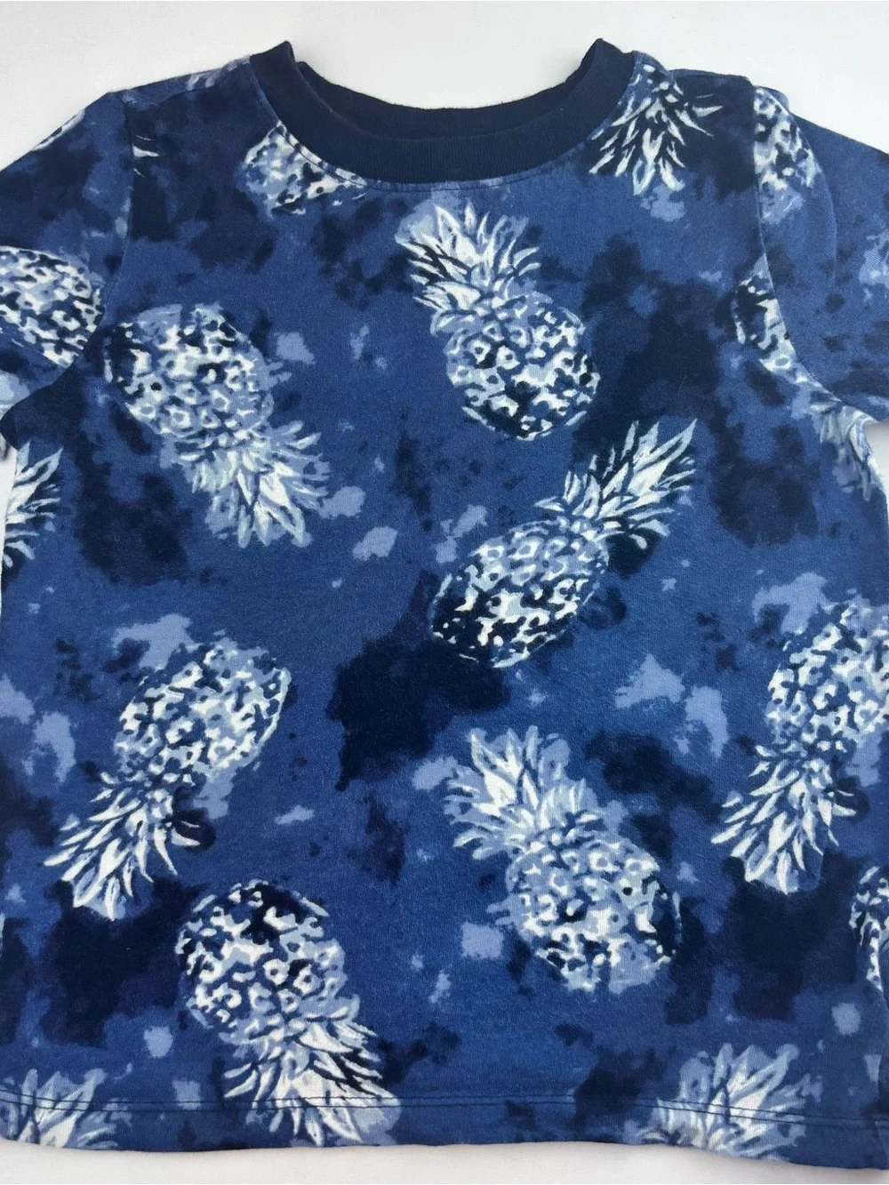 Old Navy Blue Pineapple Print Short Sleeve Tee